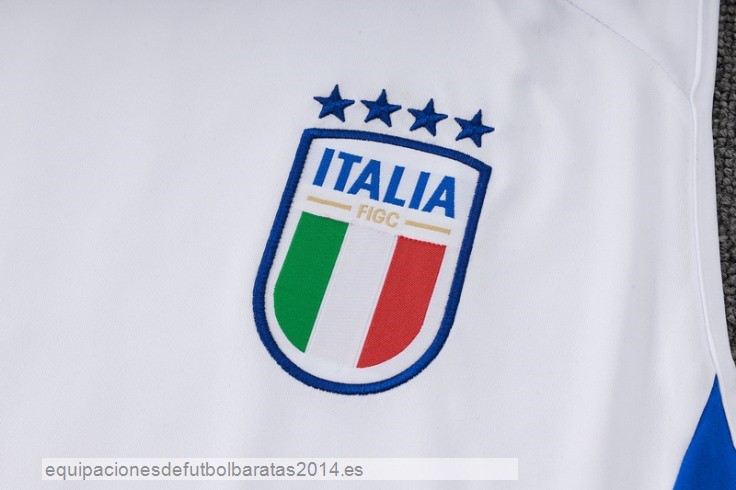 Nuevo Entrenamiento Sin Mangas Italia 2024 Blanco Azul Baratas